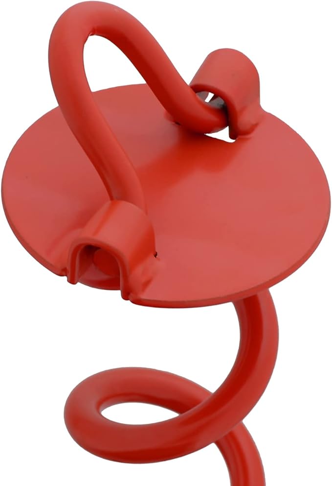 7Penn Ground Anchors Screw in 4 Pack - 16 Inch Red Spiral Dog Leash Ground Anchor Tie Down - Heavy Duty RV Canopy Stakes for High Wind Camping Tents with 475 lbs Pull Force
