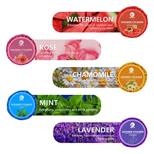 40 PCS Shower Steamers Aromatherapy for Women or Men, 10 Scents Organic with Rose Lavender Mint Watermelon Eucalyptus Lemon Rosemary Grapefruit, Shower Bombs Spa Birthday Gifts for Her Him