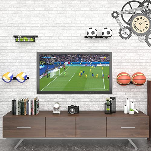 8 Tier Detachable Wall Mounted Basketball Rack, Vertical/Horizontal Football Holder, DIY1/2/3/4 Soccer Stand, Height-Adjustable Multifunctional Ball Rack With Basket For Garage, Tool Room,Bedroom