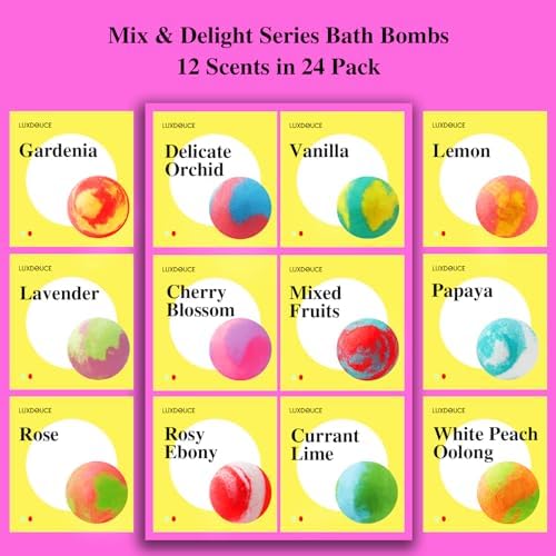 48 Pack Bath Bombs Gift Set – Aromatic Bubble Bombs with 18 Scents, SPA Relaxing & Skin Nourishing, Ideal Self-Care Gifts for Women, Wife, Grandma, or Daughter on Birthdays or Summer Occasions