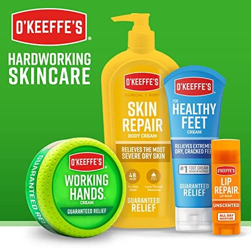 O'Keeffe's for Healthy Feet Foot Cream; Guaranteed Relief for Extremely Dry; Cracked Feet; Instantly Boosts Moisture Levels; 3.2 Ounce Jar; (Pack of 3)
