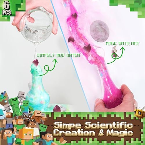 Bath Bombs for Kids: Bath Bombs with Toys Inside, Organic Bath Bomb Rich in Natural Essential Oils, Kids Bath Bomb Gift Set for Dry Skin Moisturize, Kid Bath Toys (6 Pcs)