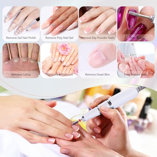 MAKARTT 30000RPM Electric Handpiece for Up200 Nail Drill Machine Professional E File 3 Pins White