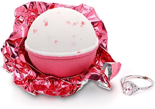 Bath Bomb with Surprise Size Ring Inside - Pink Himalayan Sea Salt Extra Large 10 oz. Bath Bombs with Jewelry - Hand Made in USA - Perfect for Spa & Bubble Bath. Great Gift for Birthday, Mothers Day