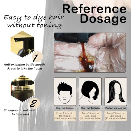 Black Hair Dye Shampoo 3 in 1, Natural Dye to Cover Gray Hairs,Hair Color Shampoo for Women and Men,Herbal Ingredient Shampoos for Grey Hairs Coverage-500ml/17 Oz
