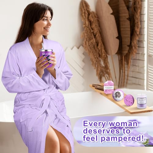 Nuogo 13 Pcs Birthday Gifts for Women Mothers Day Gifts Spa Basket Set for Women Mirrors Socks Steamers Jewelry Case Bath Robe Mom nurse Girlfriend Wife