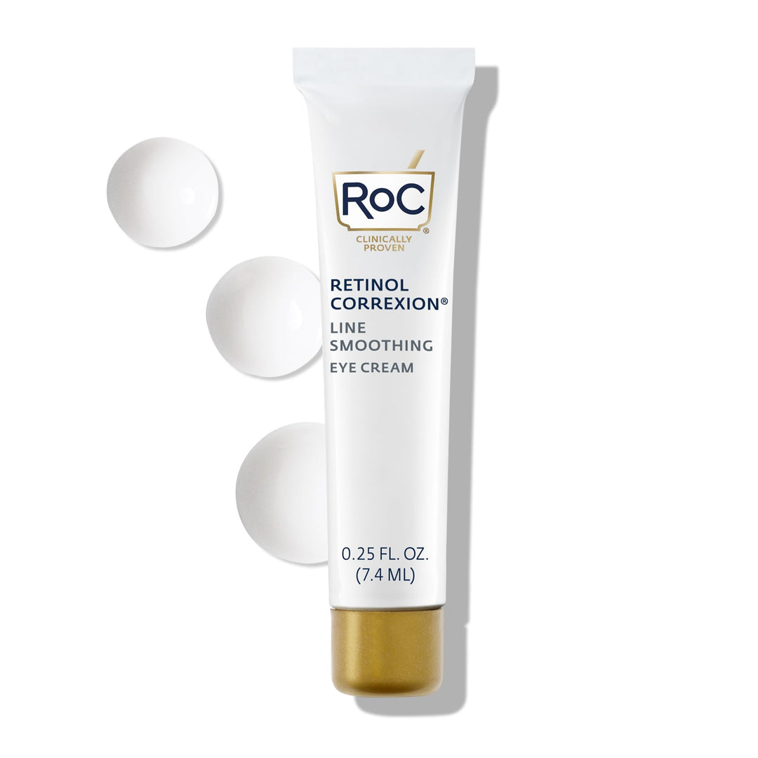 Roc Retinol Correxion Eye Cream Mini For Dark Circles & Puffiness, Daily Wrinkle Cream, Anti Aging Line Smoothing Skin Care Trea