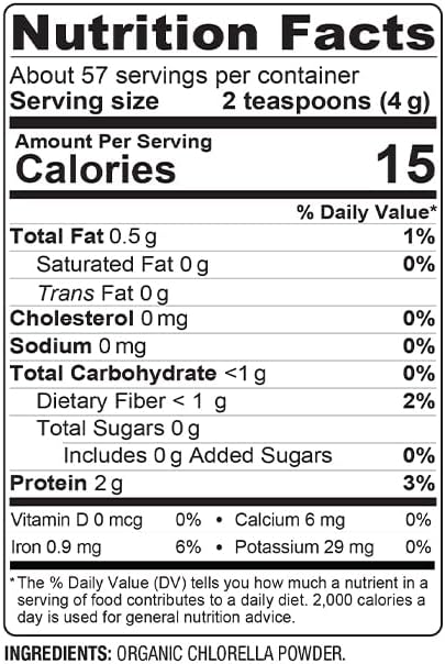 BareOrganics 12522 Chlorella Powder, 8 Ounce