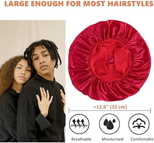 2 PCS Bonnet for Men,Silk Hair Bonnet for Sleeping Women,Matching Bonnets and Durag Set