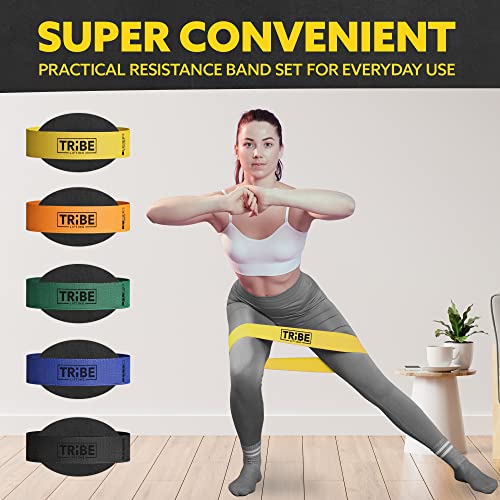 Fabric Resistance Bands Set for Workouts Black (X-Heavy Set of 5)