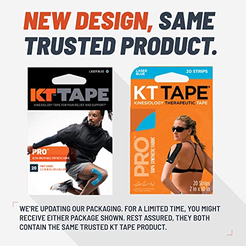 KT Tape, Pro Synthetic Kinesiology Athletic Tape, 20 Count, 10” Precut Strip, Winner Green