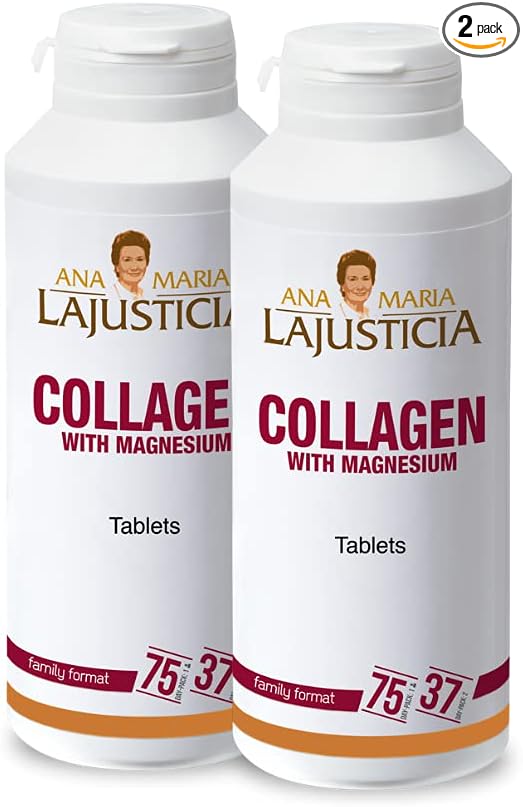 2 Pack Ana Maria LaJusticia Collagen with Magnesium - 450 Tabs - Rejuvenate Your Skin - Strengthen Your Nervous System - Keep Bones and Teeth in Good Condition - Spain