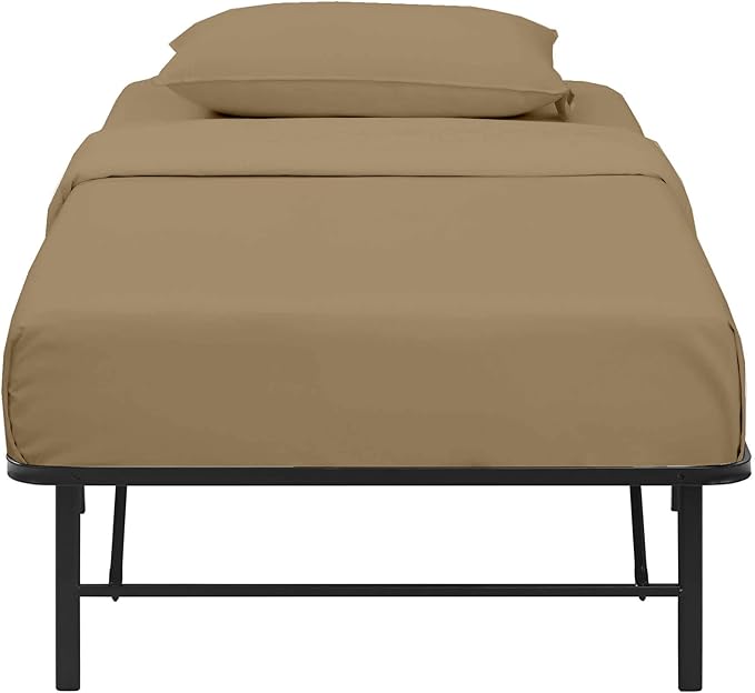 4 PC Cot Sheet Set 33x75, 100% Cotton Fitted Cot Sheet- Perfect for Narrow Twin/Rv Bunk/Camping Cot/Guest Bed Replacement, Sheets for Cot Bunk Bed-Fits Upto 4-8" Deep Mattress- Taupe Solid