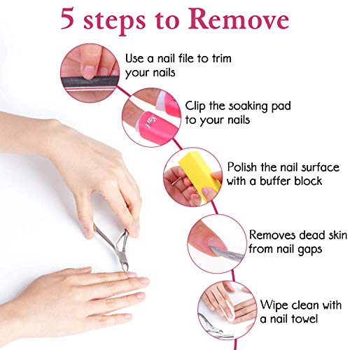 Gel Polish Remover Kit, Anezus 1045pcs Gel Nail Polish Remover Tools with Nail Clips, Nail Wipes, Cuticle Pusher and Cutter, Nail Buffer and Files for Acetone Acrylic Nail Remover