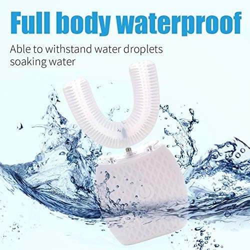 Automatic Ultrasonic Toothbrush,Electric Ultrasonic Toothbrush for Adults 360° Electric Toothbrush 30'' Automatic Timer Wireless Charging Washable Travel Home Dual-use (White)