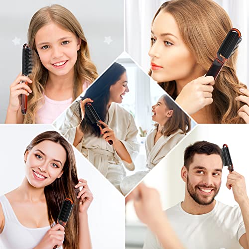 Nuenen 4 Pcs Folding Hair Brush with Mirror Portable Mini Hair Brush Small Compact Pocket Comb for Family Travel Car Gym Wig Bag Purse Gift Women(Tortoiseshell)