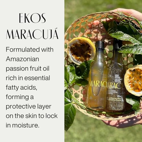 NATURA - Ekos Maracujá Triple Phase Shower Oil - Calming In-Shower or Bath Oil - Scented - Skin Moisturizer - Vegan Skin Care - Brazilian Beauty Secrets - Self Care - 6.7 fl oz (200ml)