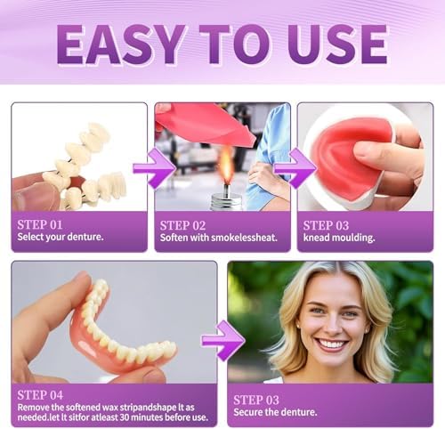 at-Home DIY Denture Kit: Full Set of Upper & Lower False Teeth for DIY Smile Transformation-SQ9