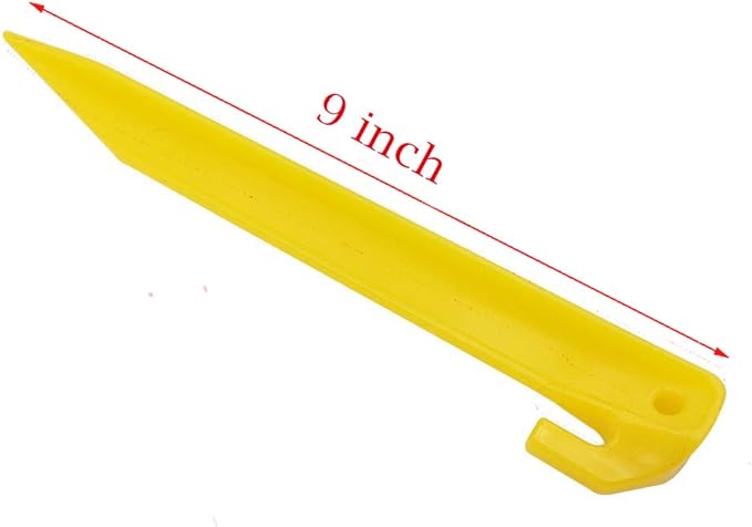 24 Pcs 9 Inch (225mm) Tent Pegs Plastic Spike Hook Awning Camping Caravan Visual Marker