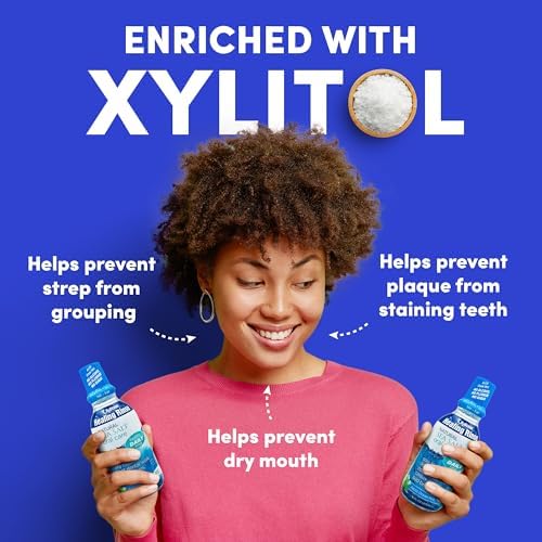 2 Pack H2Ocean Healing Rinse Mouthwash- Great Tasting Sea Salt & Xylitol Mouth Wash for Fresh Breath & Dry Mouth - Alcohol & Fluoride Free - Arctic Ocean Mint 16oz