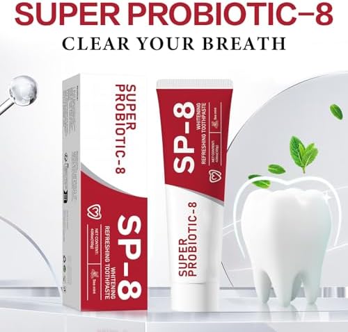 2pcs Sp-8 Probiotics Whitening Toothpaste Upgraded, New Version Fluoride-Free & Probiotic-Infused Formula, Ultra Fresh Mint for Deep Cleaning, Gum Care & Lasting Breath Fresh