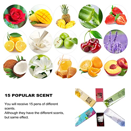 15pcs Cuticle Oil Pen for Nails Care Products, Nail Oil Bulk Repair Kit Professional Revitalizer Fingernails Growth Manicure Set Damage Dry Cutical Oul Hangnail Treatment Scented Moisturizer