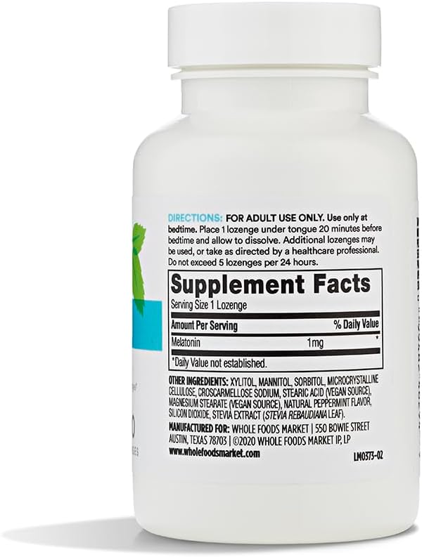 365 by Whole Foods Market, Melatonin 1Mg Peppermint, 120 LOunceenges (Pack of 2)