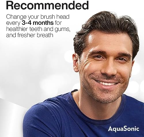 AquaSonic Duo PRO 8-Pack Replacement Brush Heads - Upgraded Proflex Brush Heads for Improved Plaque Removal - ADA Accepted - Genuine AquaSonic