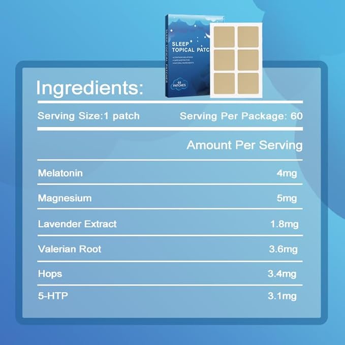 60 Patches Sleep Patches for Adults - Pure Plant Extract Sleeping Patch - Sleep Aids Without Side Effects - Enjoy Deep Sleep, Eliminate Groggy Mornings