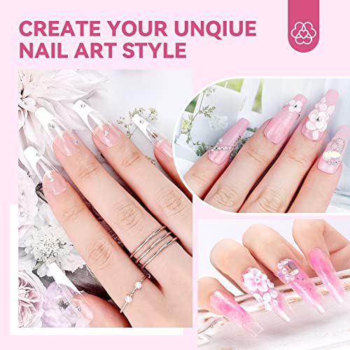 SAVILAND Acrylic Nail Kit with Everything: Nails Kit Acrylic Set For Beginners with Gel Polish U V Lamp Nail Decoration Starter Professional Nail Supplies DIY Home Salon