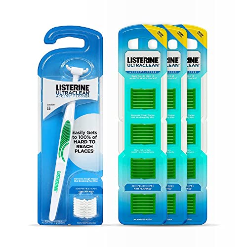 REACH Ultraclean Access Flosser Starter Bundle | Proper & Durable Oral Care & Hygiene | Effective Plaque Removal, Teeth & Gum Protection, PFAS-Free | Starter Kit + 3pk Mint Refills (28ct.)