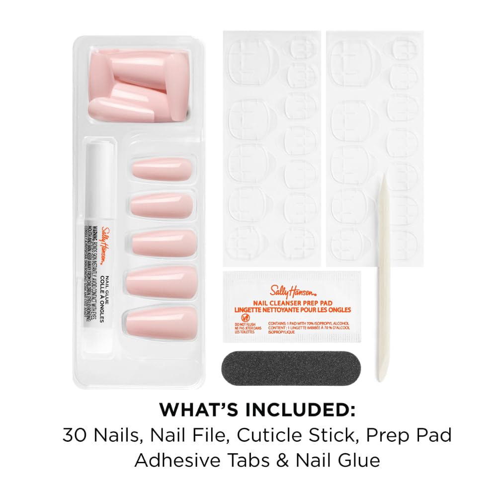Sally Hansen Instant Cuticle Remover | Aloe & 30 Soul Pink Press-On Nails