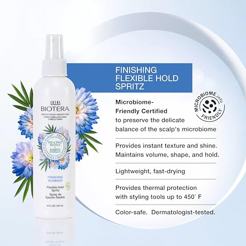 BIOTERA Finishing Flexible Hold Spritz Spray | Instant Texture | Maintains Volume & Shape| Microbiome Friendly | Vegan & Cruelty Free | Paraben Free | Color-Safe