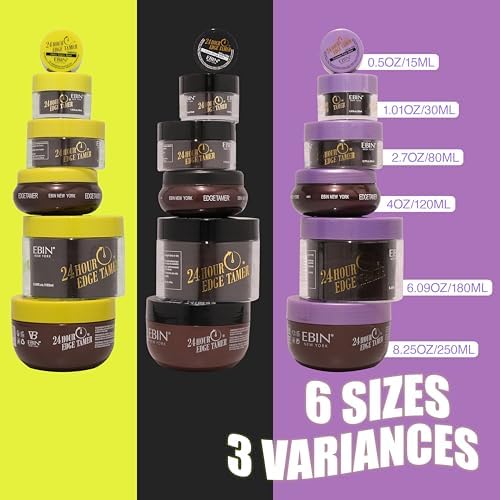 24 Hour Edge Tamer Extra Mega Hold, 8.25 oz by EBIN NEW YORK – Humidity-Resistant, Long-Lasting Hold – No Flakes or Residue – Styling Gel for Sleek Looks – Suitable for All Hair Types (1 Pack)