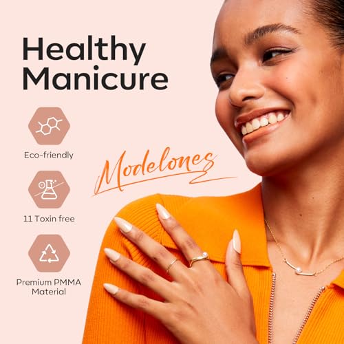 modelones Gel Nail Kit Short Almond Gel Nail Tips, 9-in-One Nail Glue with Portable U V Nail Lamp, 216Pcs 12Sizes Press On Acrylic False Nails Tip Nail Extension DIY Nails Art Gift for Women