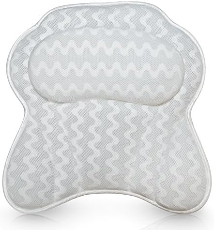Bath Pillow for Tub, Luxury Bathtub Pillow Head and Neck Support, Relaxing Spa Cushion Head Rest for Tub, Bathtub Accessories for Women and Men with Quick Drying 3D Air Mesh Portable Washable