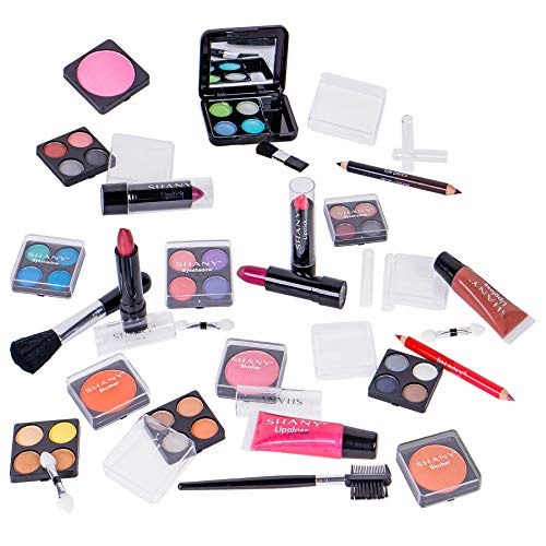 SHANY Carry All Make up Train Case with Pro Makeup Set, Beauty Brushes, Lipsticks, Eye Shadows, Blushes, Powders, and more - Reusable Cosmetics Storage Organizer - Premium Gift Packaging - Purple