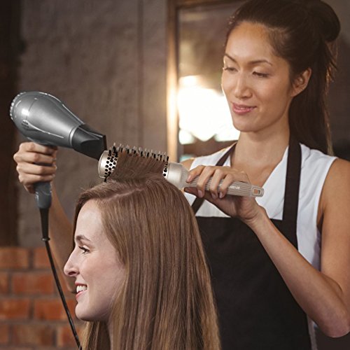 Round Brush Blow Out with Boar Bristles, Nano Thermal Ceramic Ionic Round Hair Brush for Women Blow Drying, Enhance Texture for Styling (1.75 Inch Barrel, 2.9 Inch with Bristle)