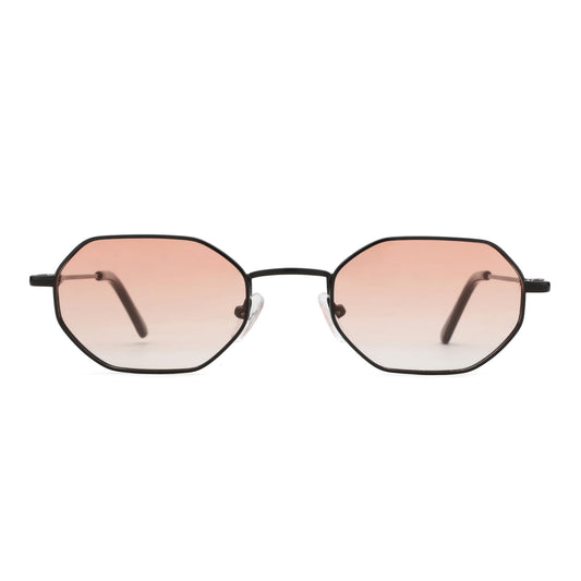 ZENOTTIC Small Octagonal Polarized Sunglasses for Women Men Hippie Metal Frame Retro Rectangle Sun Glasses
