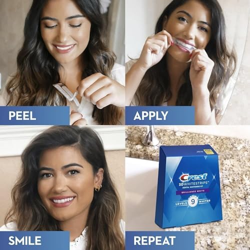 Crest 3D Whitestrips Brilliance White, 32 Strips = 16 Treatments (Each with 1 Upper/1 Lower).