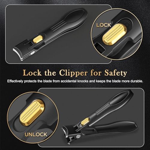 Toenail Clippers for Thick & Ingrown Nails, Professional Nail Clipper Set with Pedicure Tool, Super Sharp Fingernail Cutter with Catcher, Podiatrist Toe Nail Clippers Kit for Seniors, Men & Women