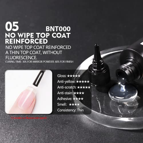 beautilux Gel Top Coat, 100ml No Wipe Gel Top Coat Long Lasting High Gloss Refill for Home Nail Salon, 3.5 fl.oz