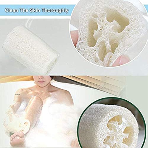 Natural 6 Pack of 4 inch Loofah, Serdokntbig SPA Exfoliating Scrubber for Skin Care in Bath, Best Luffa Body Scrub Sponge, Remove Dead Skin