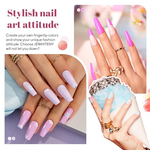 JEWHITENY 45PCS Gel Nail Polish Kit with U V Light LED Nail Lamp 40 Colors Set Manicure Tools All-In-One Nail Gel Kit