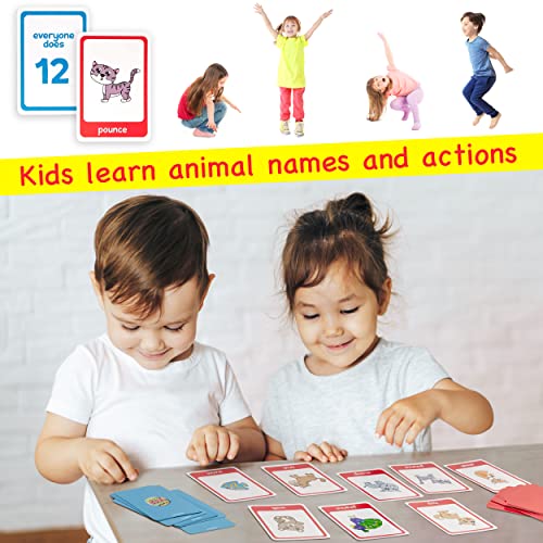 Animal Cards for Kids, All Animal Games Action Cards, Fun Exercise Games for Kids Animal Cards, Exercise Cards for Kids & Gross Motor Games for Kids, Preschool Card Games & Animal Cards for Toddlers