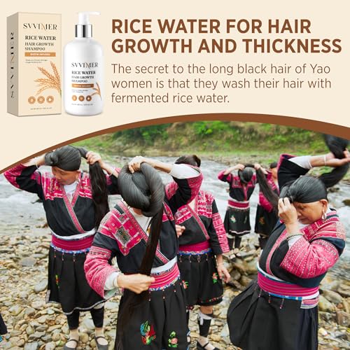 Rice Water Hair Growth Shampoo - Thickening Shampoo with Biotin for Hair Loss and Thinning Hair