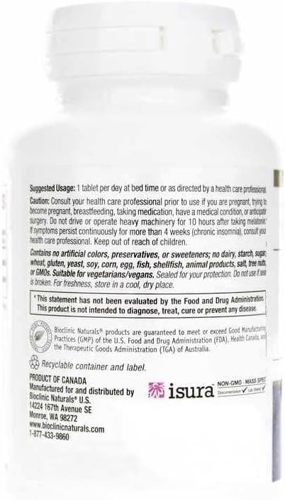 Bioclinic Naturals, Melatonin Time Release 5 mg 60 tabs