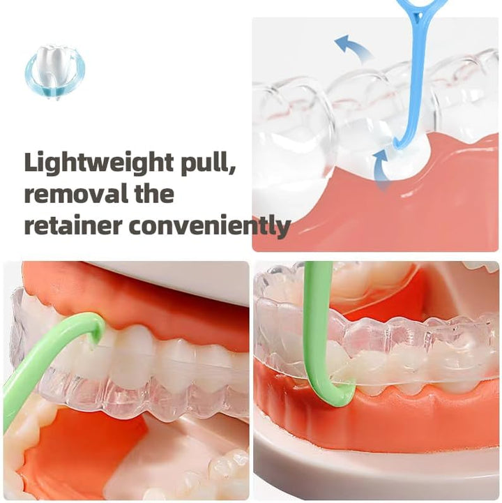 36PCS Individually Wrapped Clear Aligner Removal Tool for Invisible Removable Clear Braces Retainers, Dentures, Sanitary, Convenient, Enduring, Washable, and Recyclable (36pcs)