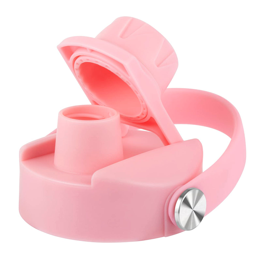 Lid for Hydro Flask 32 40 oz Wide Mouth, Replacement Lids Compatible with Hydro Flask Wide Mouth Water Bottle, Top Spout Lid with Handle, Wide Mouth Lid Chug Cap Accessories, Light Pink