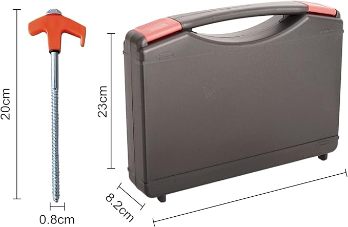 8" Screw in Tent Stakes - Ground Anchors Screw in, Screw in Tent Stakes Heavy Duty, Tent Pegs Camping Stakes, Metal Threaded Tent Spikes, Screw Tent Stakes with Hex Sleeves (12Pcs+Box Mix Color)